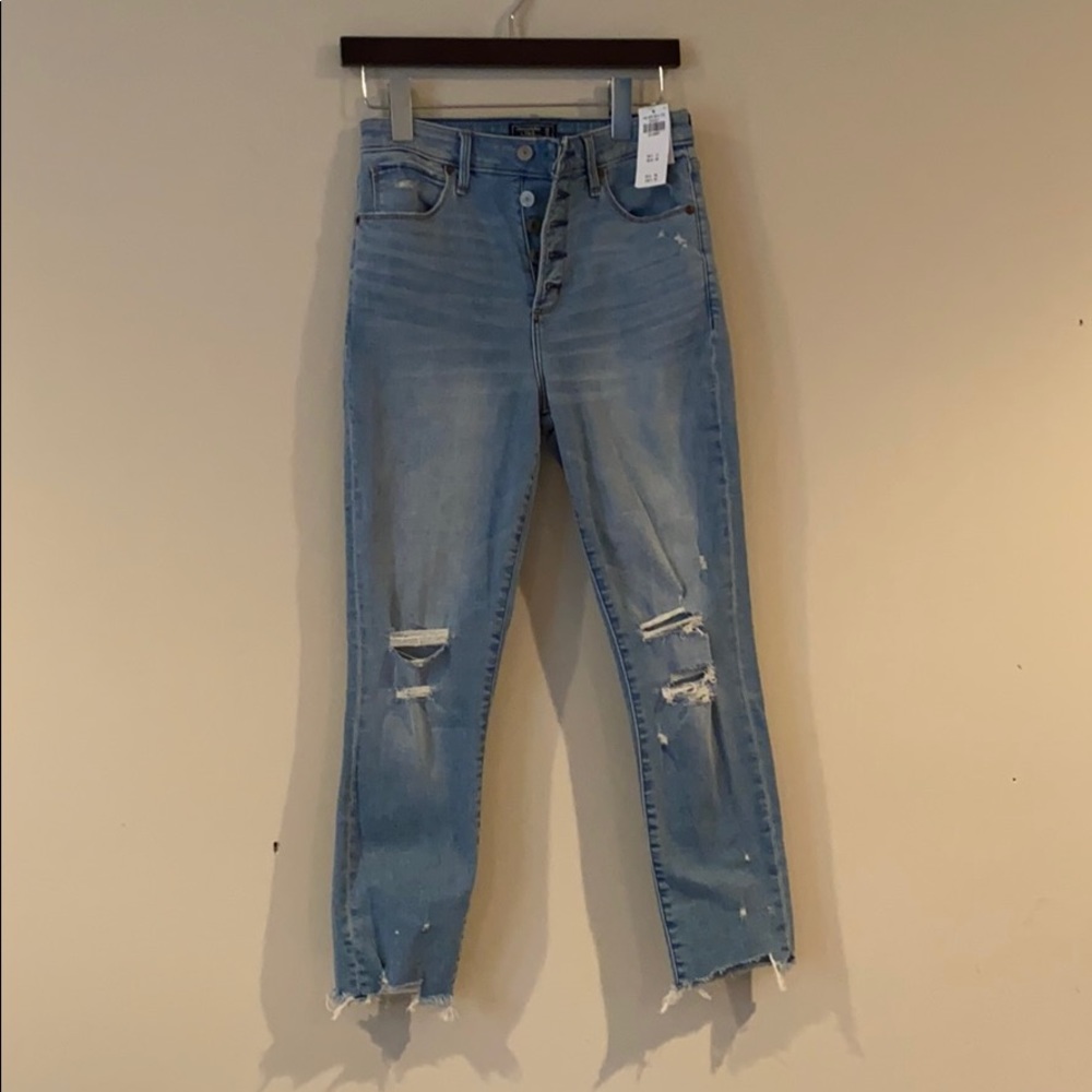 A&F Curve Love High Rise Super Skinny Ankle Jeans